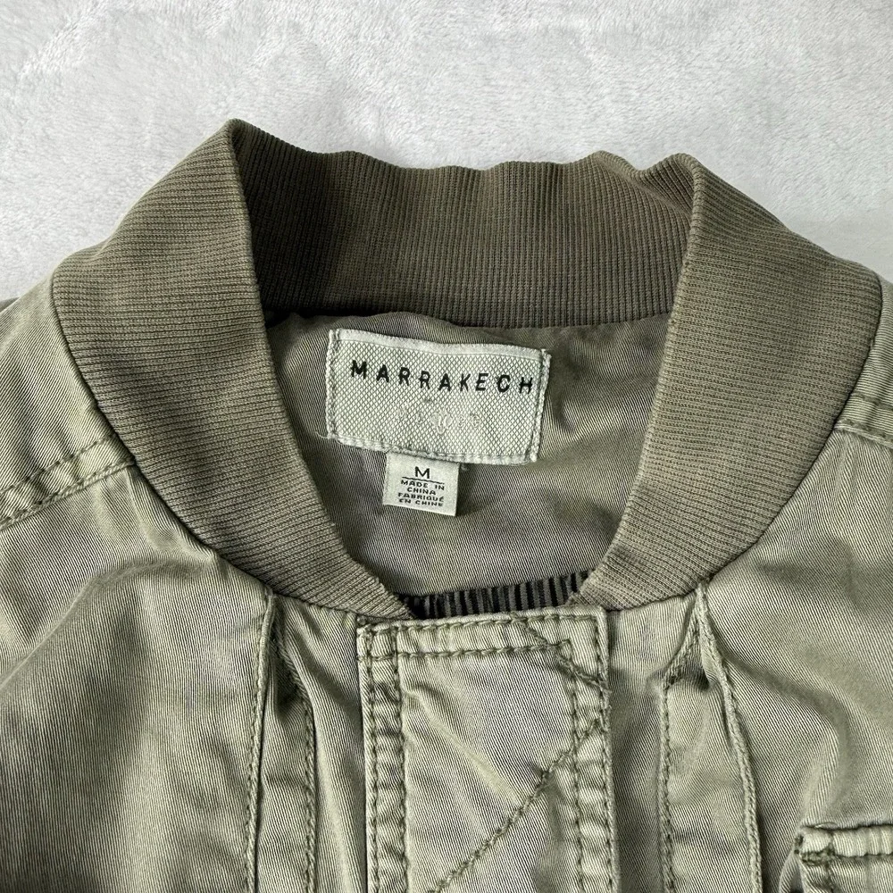 Marrakech Military Utility Jacket Medium Army Green‎ Cargo Pockets Anthropologie